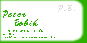 peter bobik business card